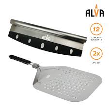 Alva 2-Piece Pizza Peel and Pizza Cutter Set