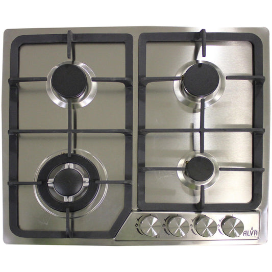 Alva 4-Burner Stainless Steel Gas Hob 60cm - Guards On Duty Shop & Security Guards