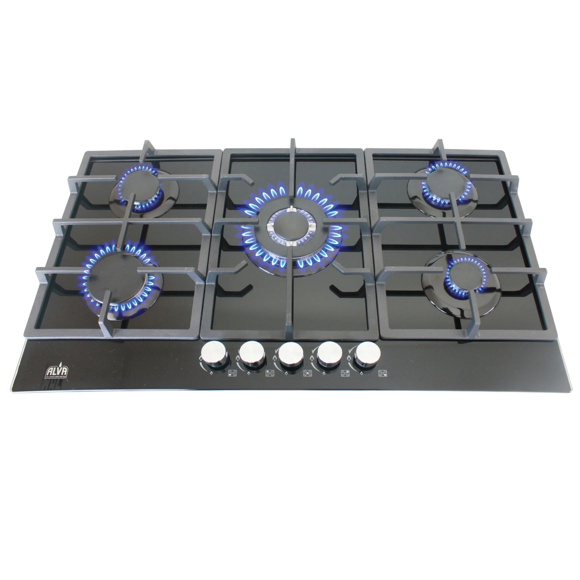 Alva 5-Burner Glass Gas Hob 90cm - Guards On Duty Shop & Security Guards