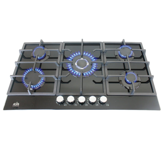Alva 5-Burner Glass Gas Hob 90cm - Guards On Duty Shop & Security Guards