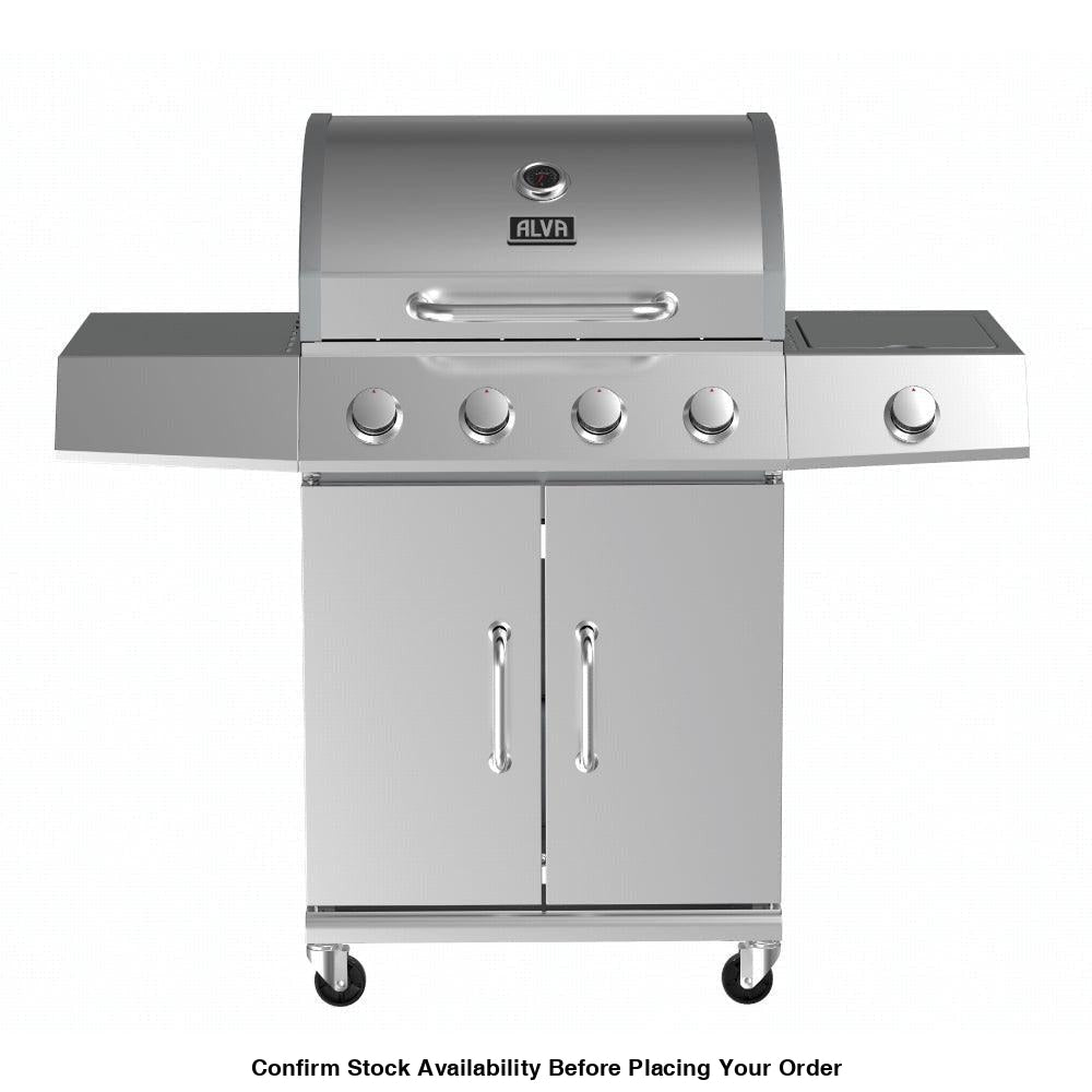 Alva Kalahari 4-Burner Stainless Steel Gas BBQ With Side Burner - Alva Kalahari 4-Burner