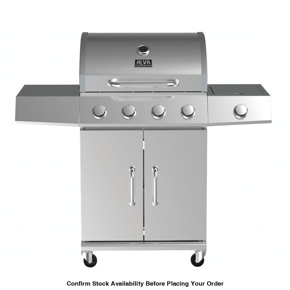 Alva Kalahari 4-Burner Stainless Steel Gas BBQ With Side Burner - Alva Kalahari 4-Burner