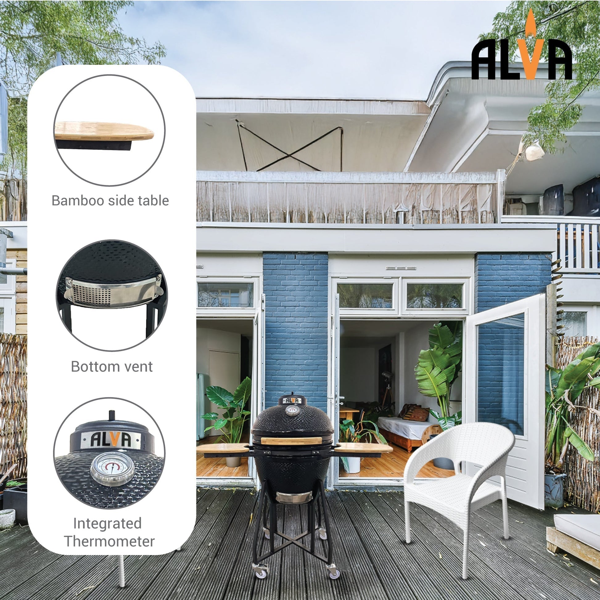 Alva Kilimanjaro 46cm Ceramic Kamado BBQ - Alva Kilimanjaro 46cm