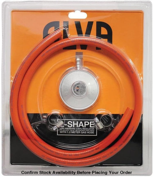 Alva L-Shape Gas Regulator & 1.2m Hose Kit - Alva L-Shape Gas Regulator