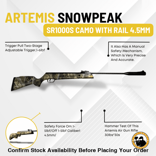 Artemis Camo 4.5mm Air Rifle – SR1000S - Guards On Duty Shop