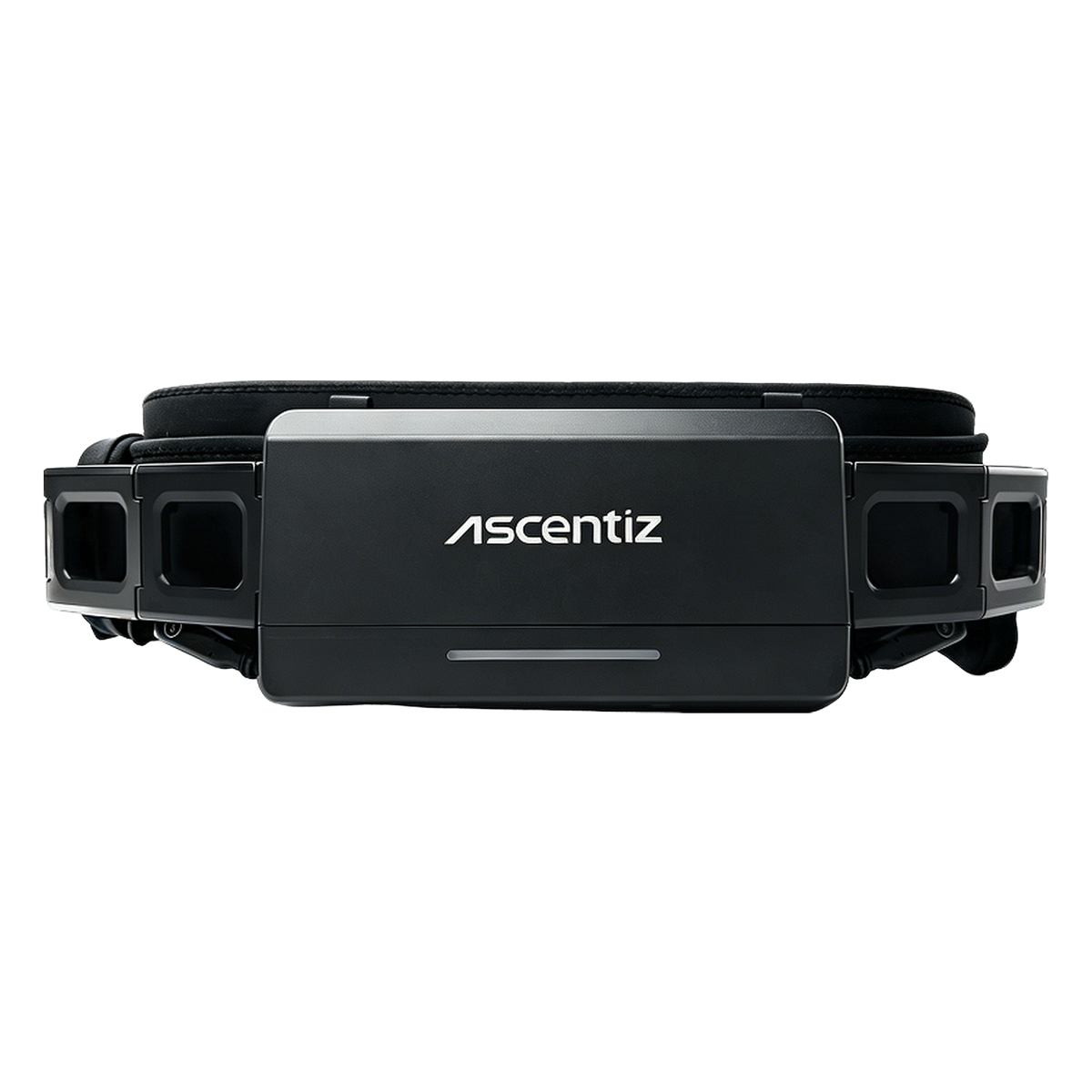 Ascentiz Exo-Belt Pro exoskeleton belt with control box, front view