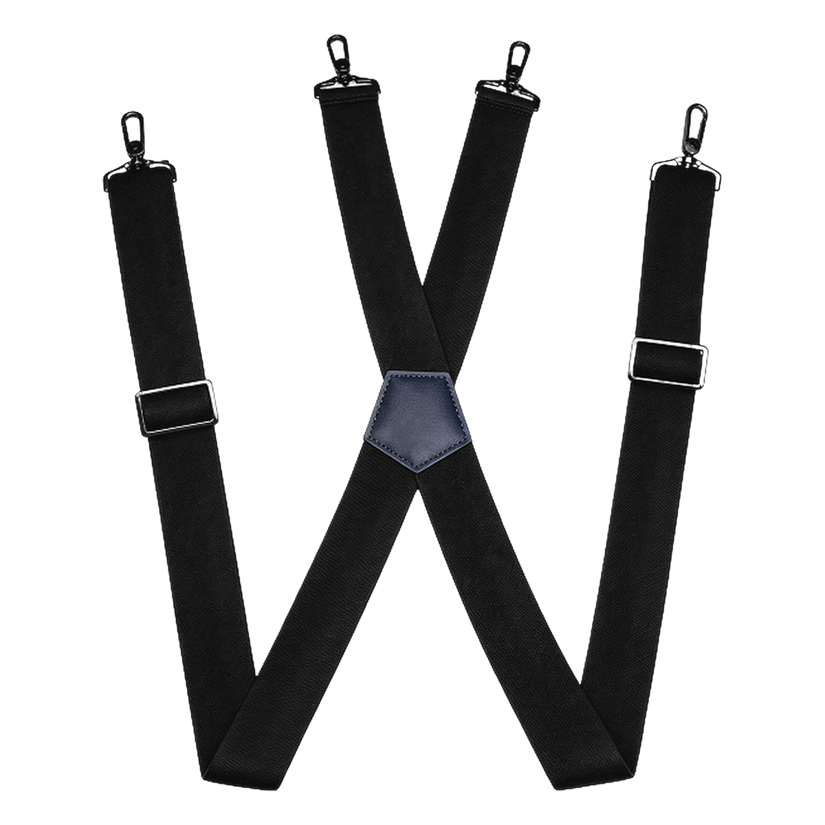 Ascentiz Support Harness shoulder straps laid flat, showing the adjustable buckles and metal clip connectors