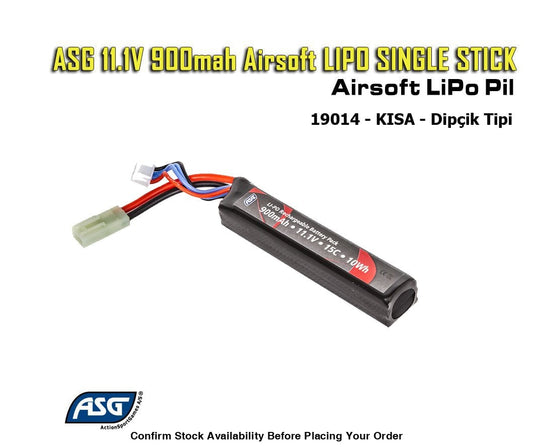 ASG 11.1V 900MAH AIRSOFT LIPO SINGLE STICK (19014) - Guards On Duty Shop