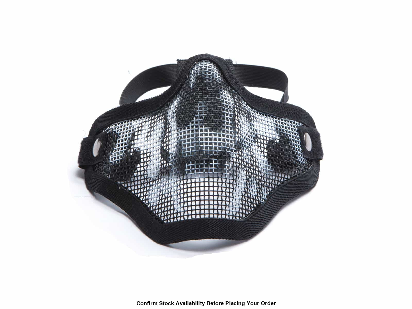ASG 18046 MESH MASK METAL LOWER HALF BLACK SKULL - Guards On Duty Shop