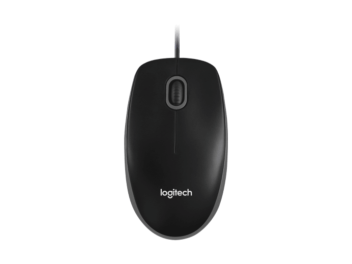 Logitech B100 Optical USB Mouse - BLACK-GREY - USB - HENDRIX WHITE BOX B100