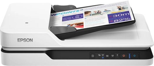Epson WorkForce DS-1660W-Flatbed with ADF; A4; Passport scan; Duplex 1200x1200DPI; 25ppm; Daily Duty Cycle 1500. WiFi Direct&LAN