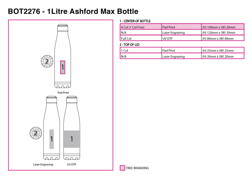 1Litre Ashford Max Bottle