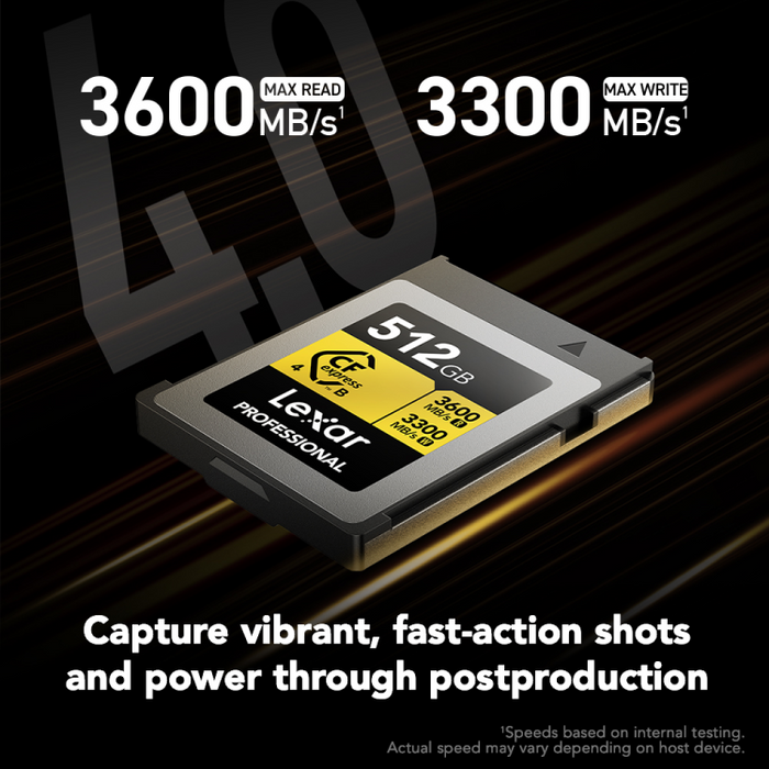 Lexar® 512 GB Professional GOLD CFexpress™ 4.0 Type B Card - Guards On Duty Shop