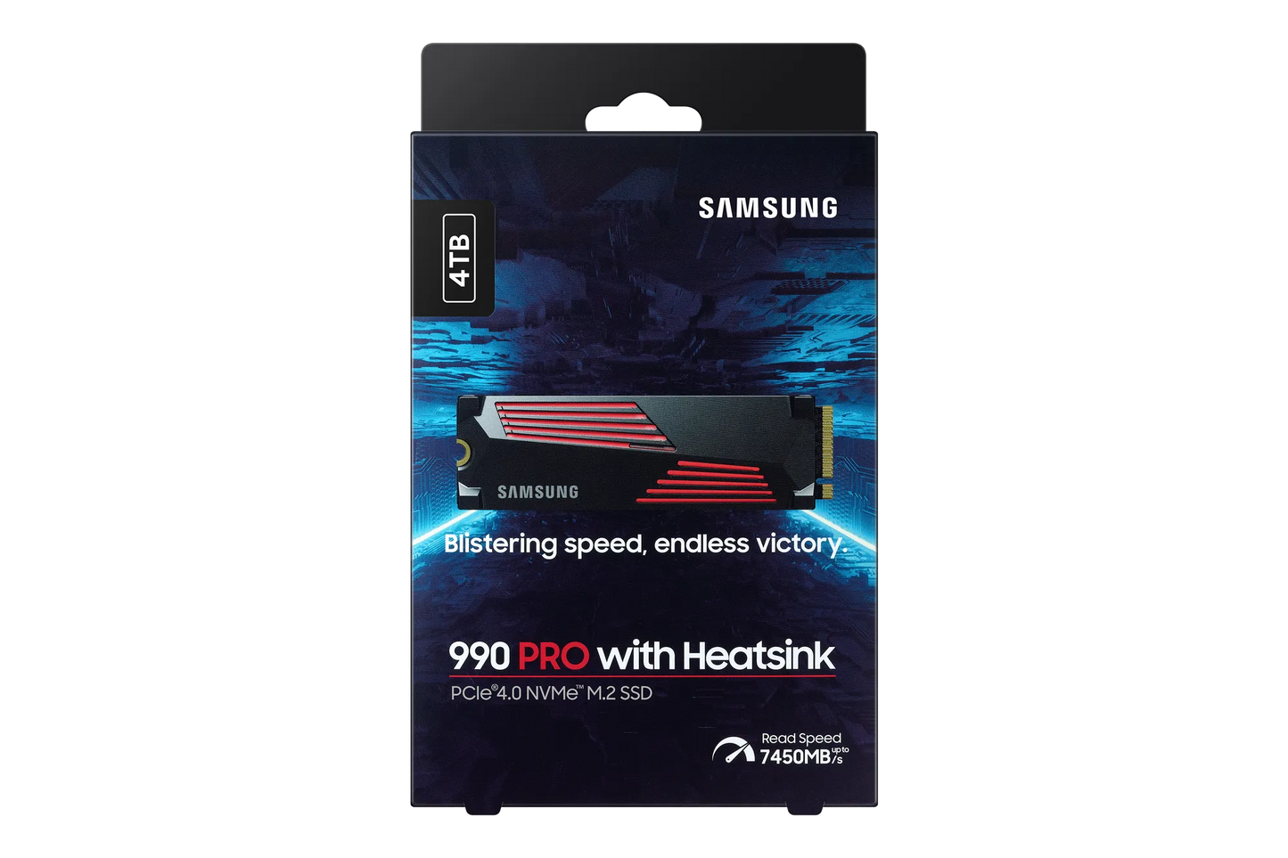 SAMSUNG 990 PRO 4 TB NVME SSD W/HEATSINK - READ SPEED UP TO 7450 MB/S, WRITE SPEED TO UP 6900 MB/S, RANDOM READ UP TO 1400000 IOPS, RANDOM WRITE UP TO 1550000 IOPS, PCIE 4.0 X4, NVME 2.0, V-NAND 3BIT MLC; IN-HOUSE CONTROLLER, 2GB LOW POWER DDR4, 2400TBW 5 - Guards On Duty Shop & Security Guards