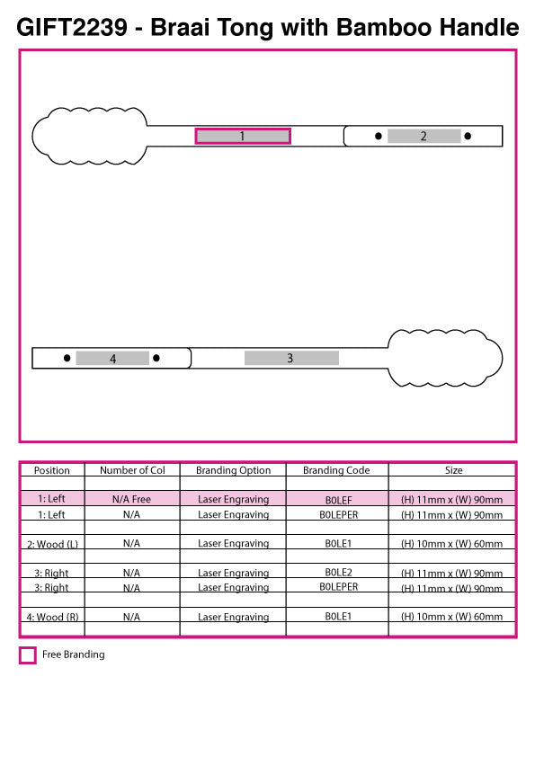 Braai Tong with Bamboo Handle