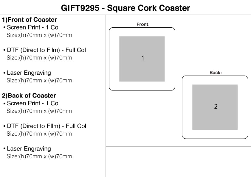 Square Cork Coaster
