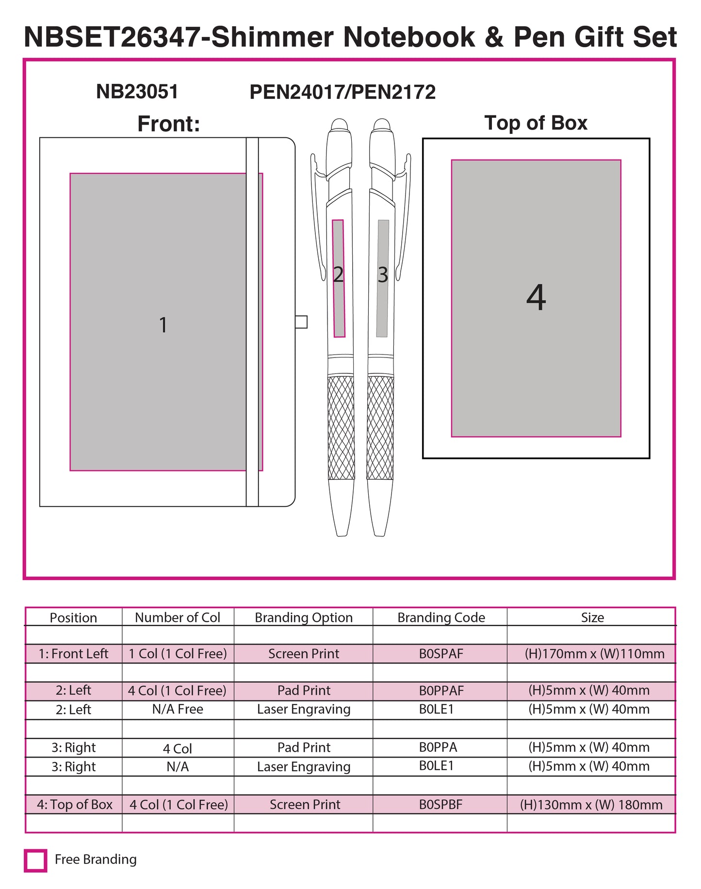 Shimmer Notebook & Pen Gift Set