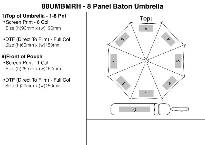 8 Panel Baton Umbrella