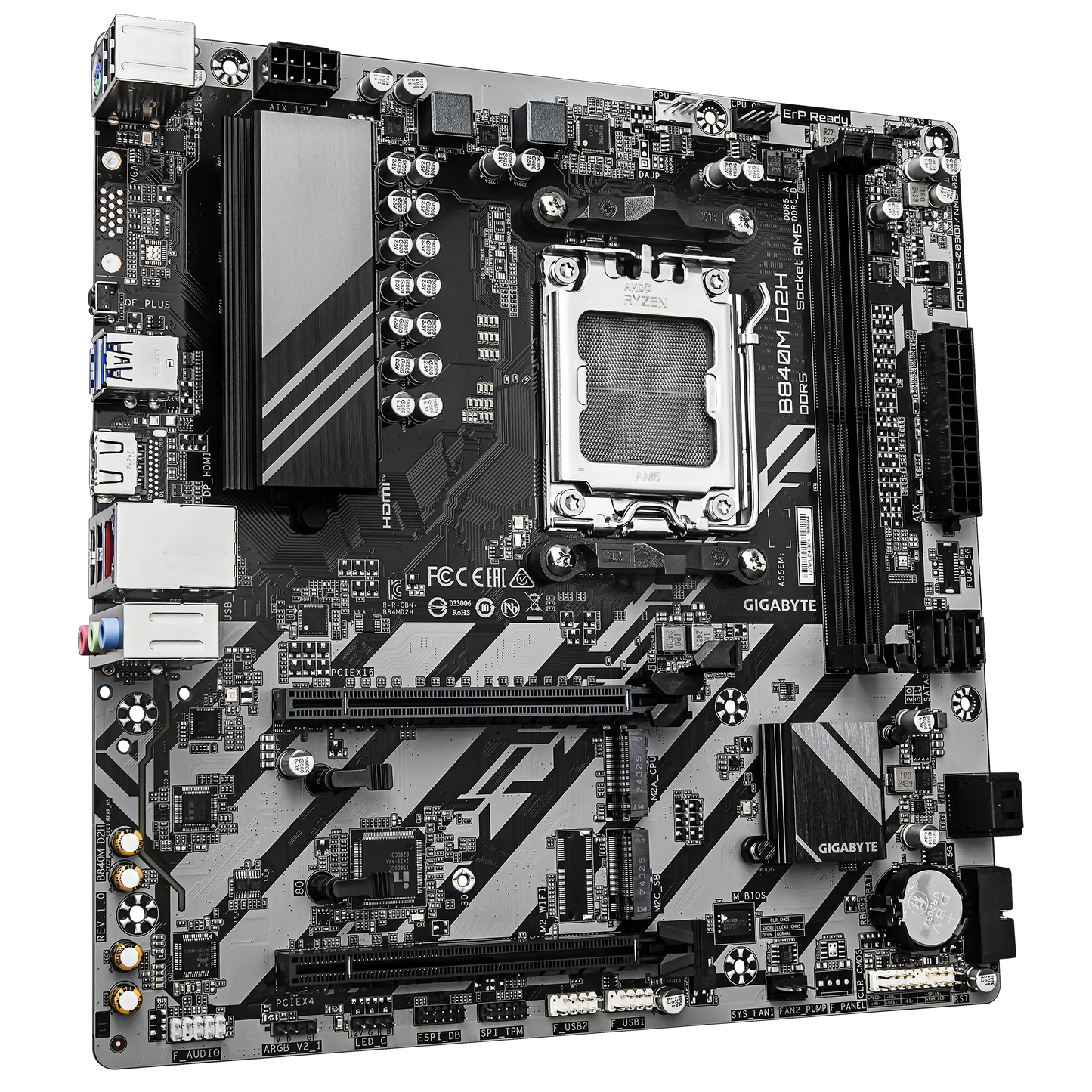 GIGABYTE AMD B840 Chipset for AMD AM5; 2x Dual DDR5; 2x M2; 1x HDMI