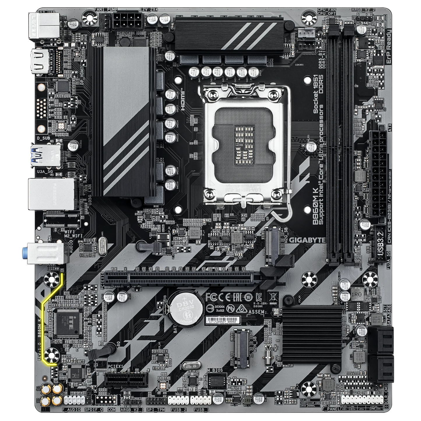 GIGABYTE Intel® B860 Chipset for LGA 1851; 2x DDR5; 2x M2; HDMI; mATX