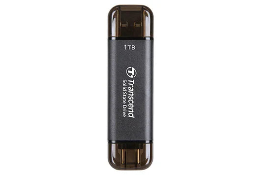 TRANSCEND 1 TB ESD310C USB3.2 TYPE A & C (USB 10Gbps) OTG COMPACT PORTABLE SSD  - Read 1050MB/s Write 950 MB/s - Black