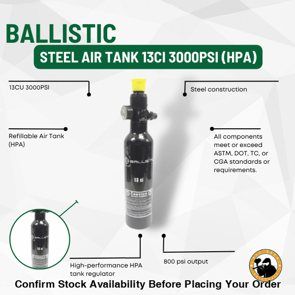 BALLISTIC 13CI 3000PSI AIR TANK - Guards On Duty Shop