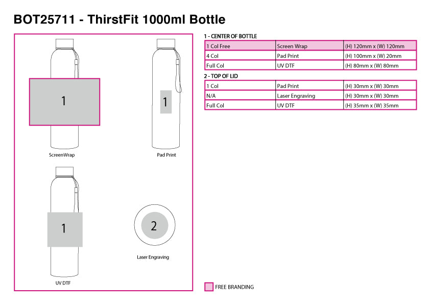 ThirstFit 1000ml Bottle