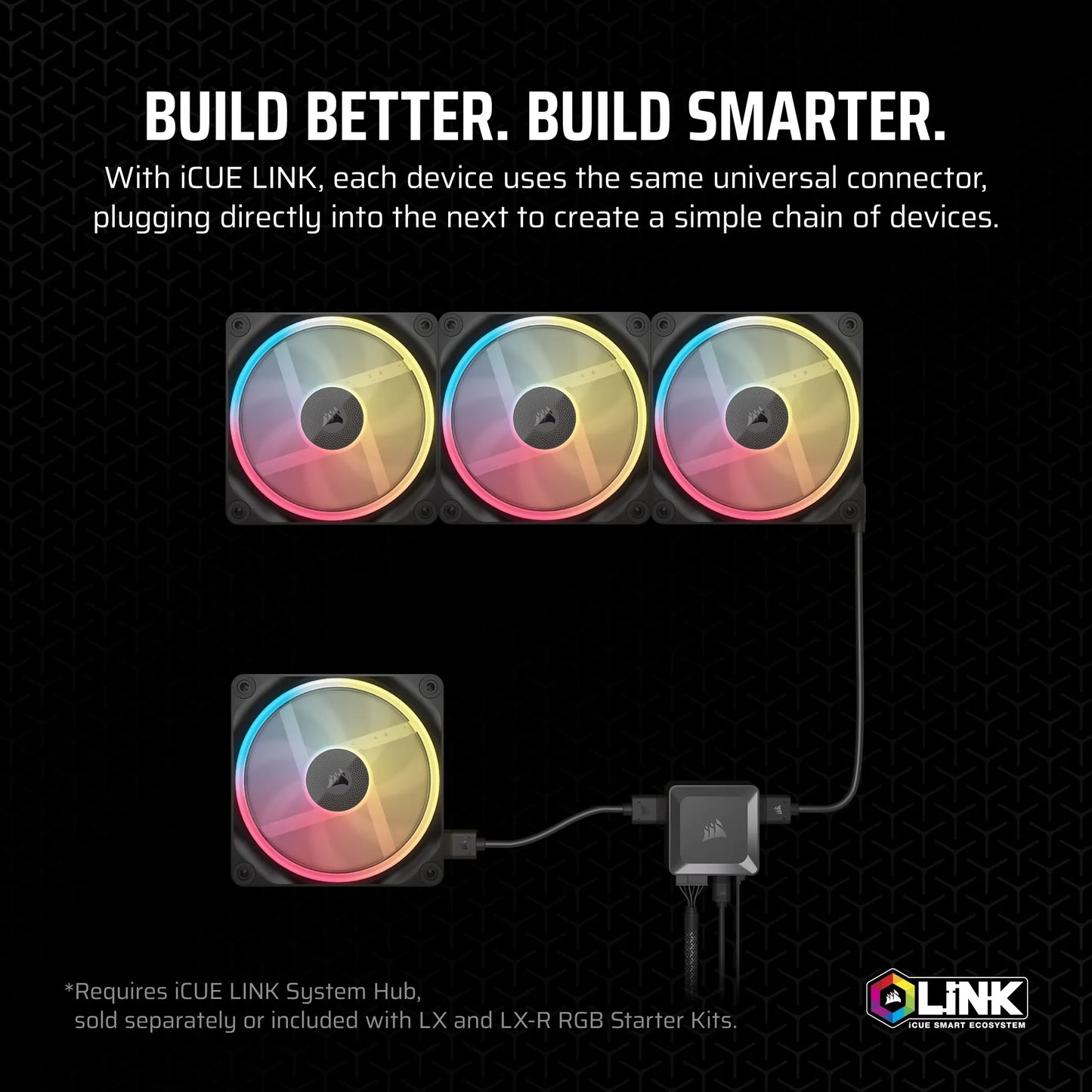 CORSAIR LX-R RGB Series; iCUE LINK LX120-R RGB; 120mm RGB Fan; Single Fan.