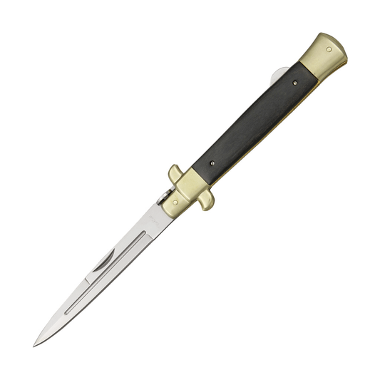 Benchmark Bmk035 Large Stiletto Knife Black Wood Handles