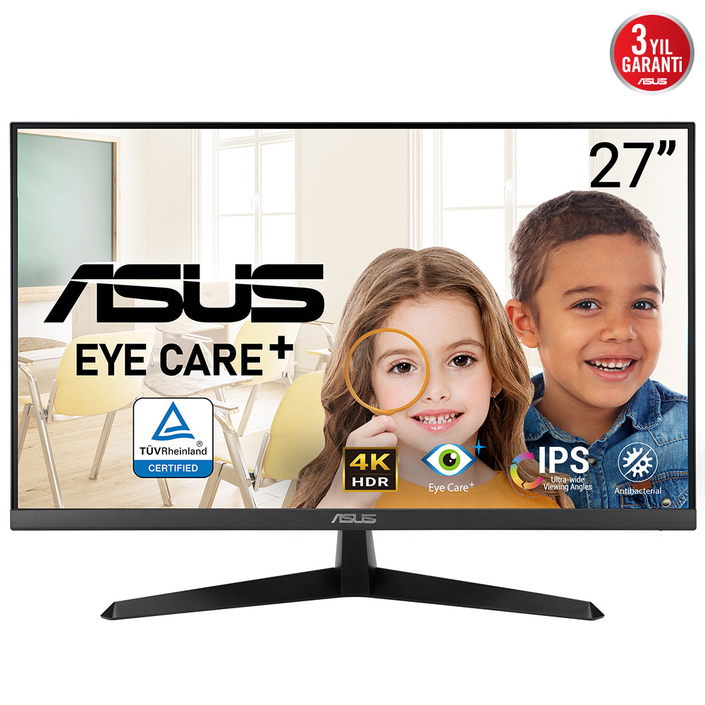 ASUS VY27UQ | 27 4K UHD IPS | HDR10 |350 NITS | Adaptive Sync | HDMI 2.0 | DisplayPort 1.4 | Eye Care Plus | Antibacterial Trea