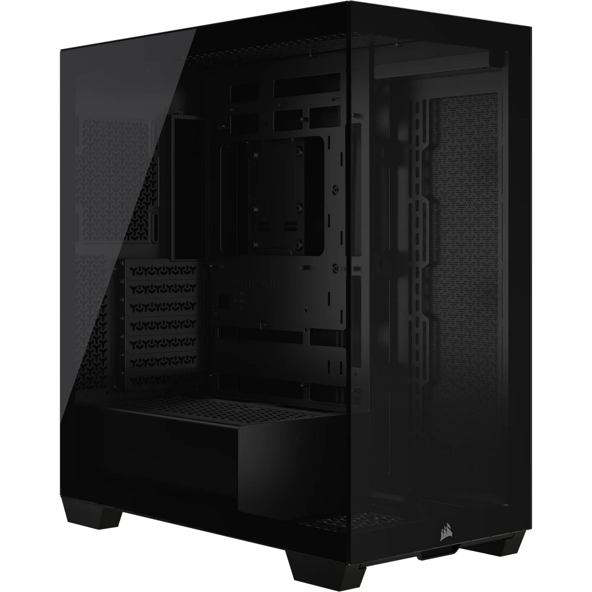 3500X Tempered Glass Black Mid-Tower PC Case; 2x 3.5'' | 2x 2.5'' Drive Bays; Up to 360mm Radiator compatible