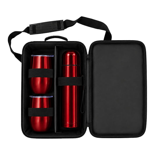 Prestige Stainless Flask & Mug Set - Red