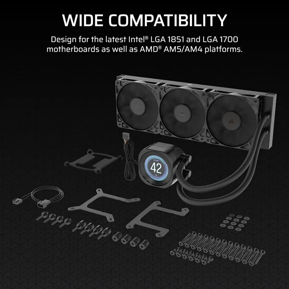 NAUTILUS 360 RS LCD Liquid CPU Cooler – 2.1 IPS LCD Screen RS120 Fans 360 mm Radiator LGA 1851/1700 AMD® AM5/AM4