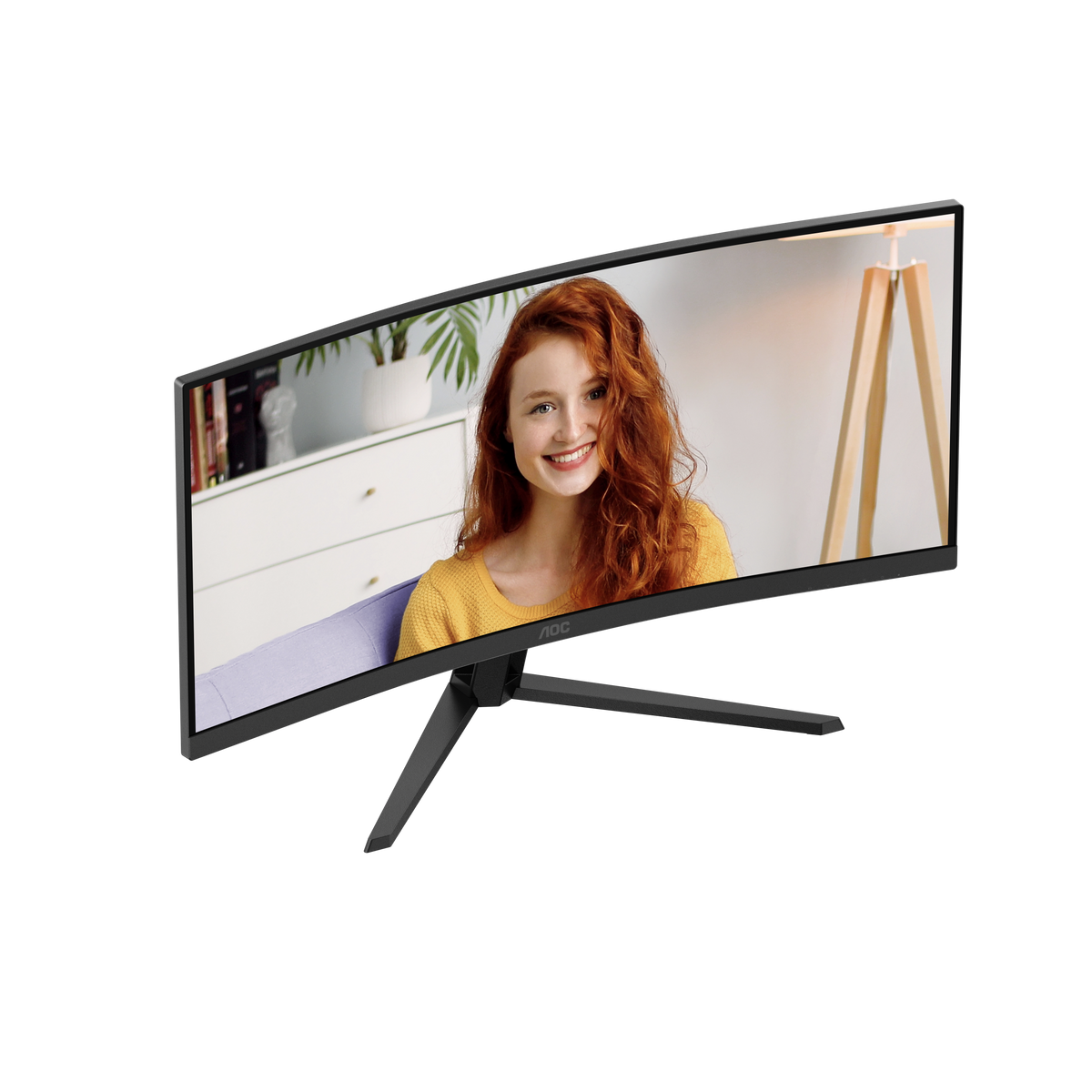 AOC-CU34B3E B3 Monitor|34 Inch Curved|4ms (GtG)|VA LCD|3440*1440 120Hz|300nits|HDR10|HDMI+DP|Internal PSU|3YR.