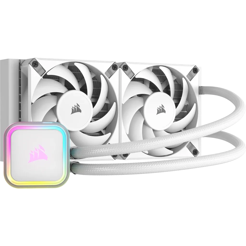 Corsair iCUE H100i ELITE RGB 240mm Liquid CPU Cooler - White AMD: AM5; AM4; sTRX4; sTR5 | Intel LGA: 1700/1851; 1200; 115X; 2066