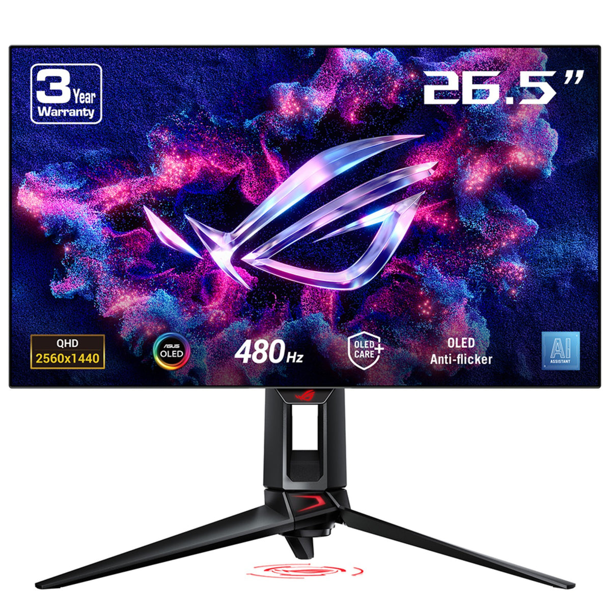ASUS ROG Swift OLED PG27AQDP | 27 QHD WOLED | 480Hz | 0.03ms GTG | G-SYNC Compatible | HDMI 2.1 | DisplayPort 1.4 | USB Hub