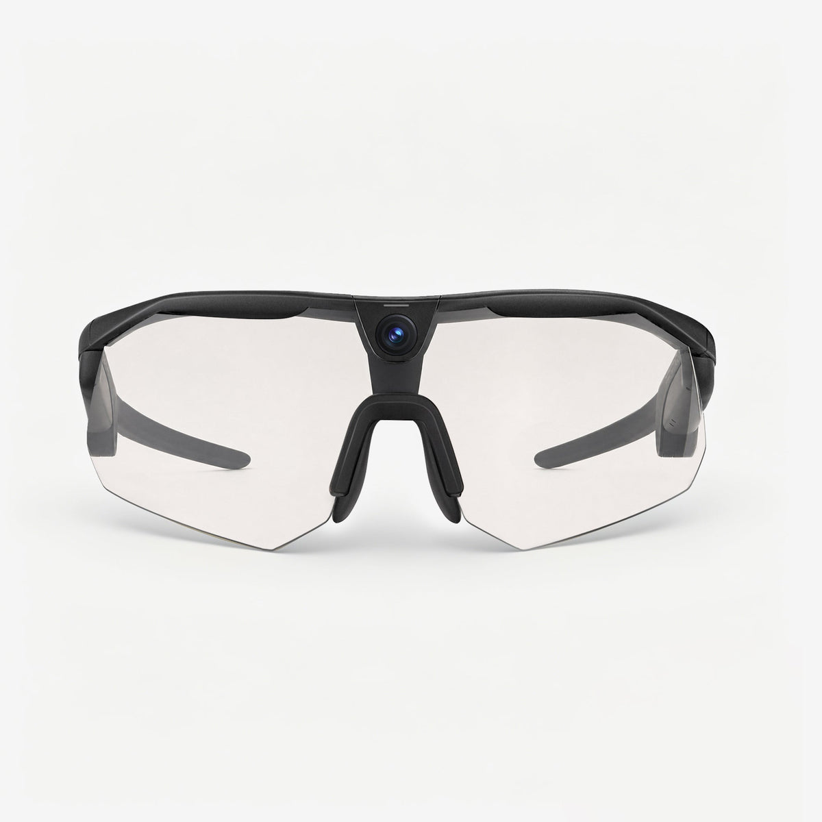 BleeqUp Photochromic Lens for Ranger AI Glasses — fitted to the Ranger frame, front view, clear state
