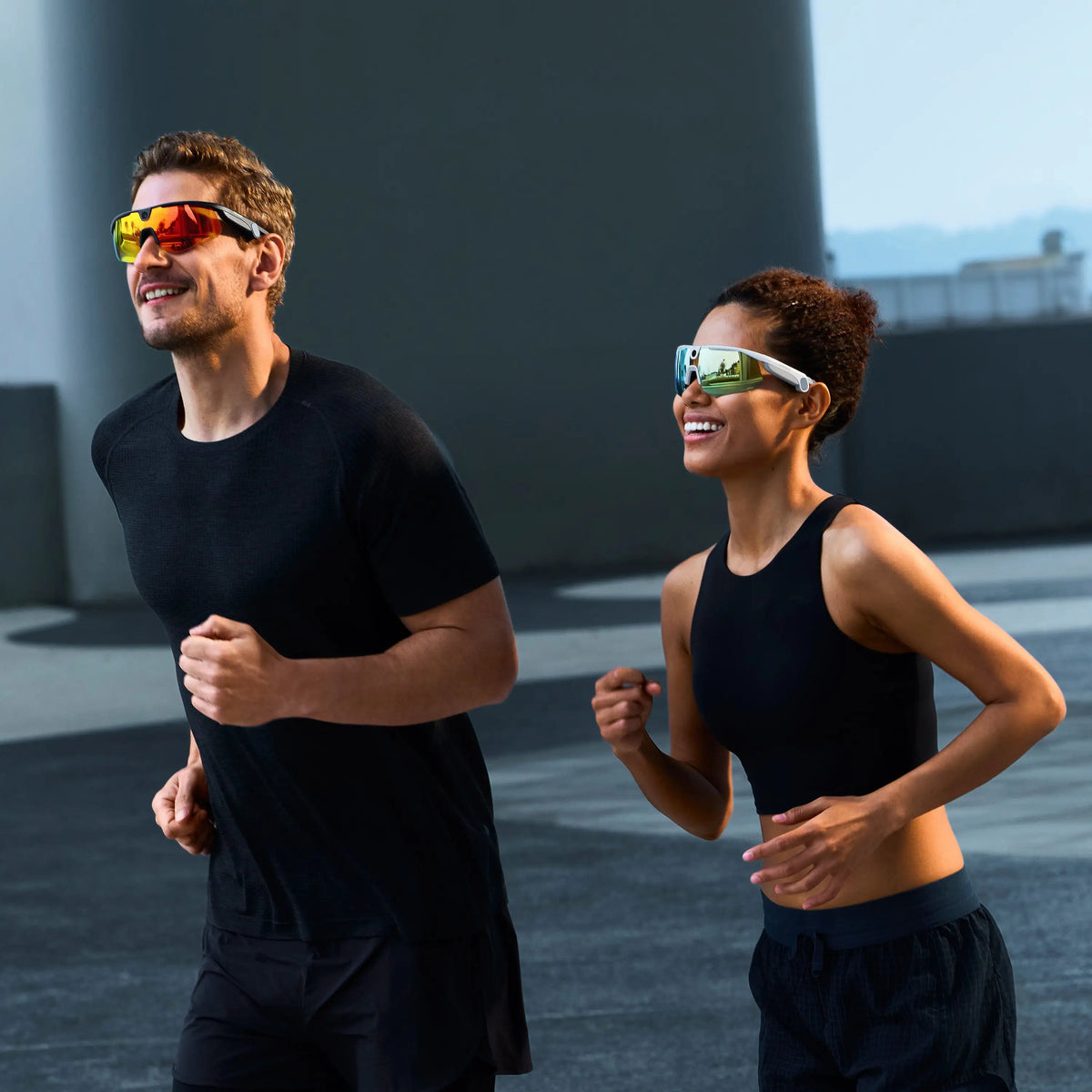 BleeqUp Ranger AI sports camera glasses in use
