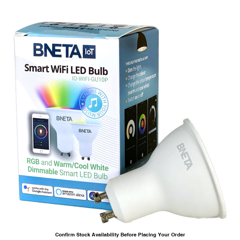 BNETA IoT Smart WiFi Colour + Warm/Cool White LED Bulb (GU10)
