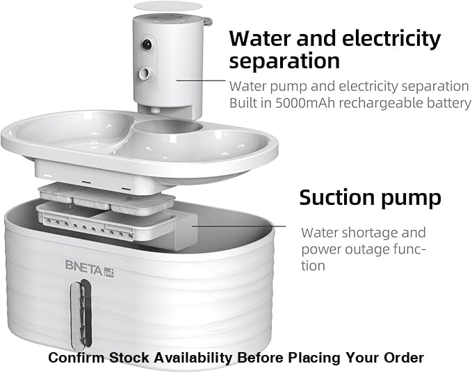 BNETA Pet Automated Battery Water Fountain W4 - 3 modes