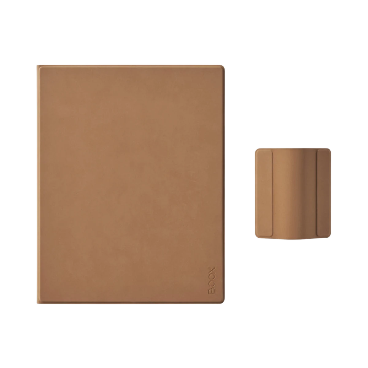 Boox Go Lumi Magnetic Cover — Mocha Brown, folded stand