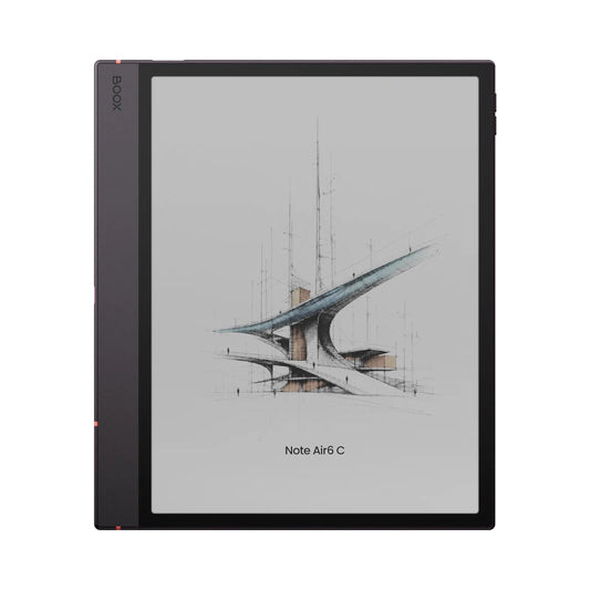 Boox Note Air 6C colour e-ink tablet, front view with a sketch on the 10.3-inch Kaleido 3 screen
