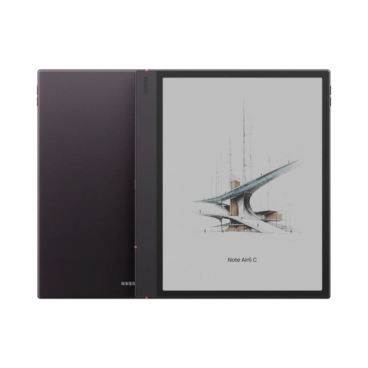 Boox Note Air 6C tablet shown from the front and the back side by side
