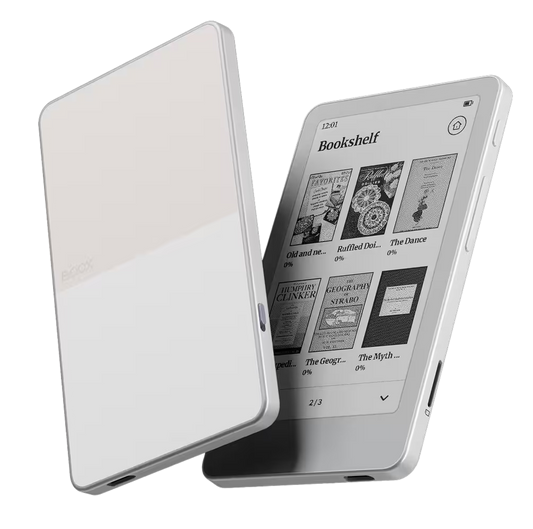 Boox Picco 3.97-inch E Ink pocket e-reader, front and back