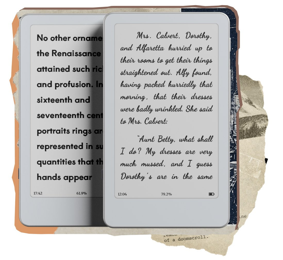 Boox Picco light and dark reading modes side by side