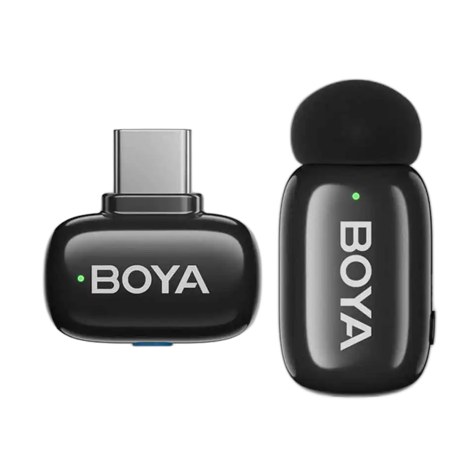 BOYA Mini 2 Single Kit contents: one Mini 2 transmitter and one USB-C receiver (the same hardware as the BOYA Mini 2 dual kit)