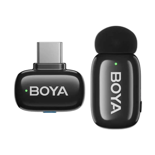 BOYA Mini 2 Single Kit contents: one Mini 2 transmitter and one USB-C receiver (the same hardware as the BOYA Mini 2 dual kit)