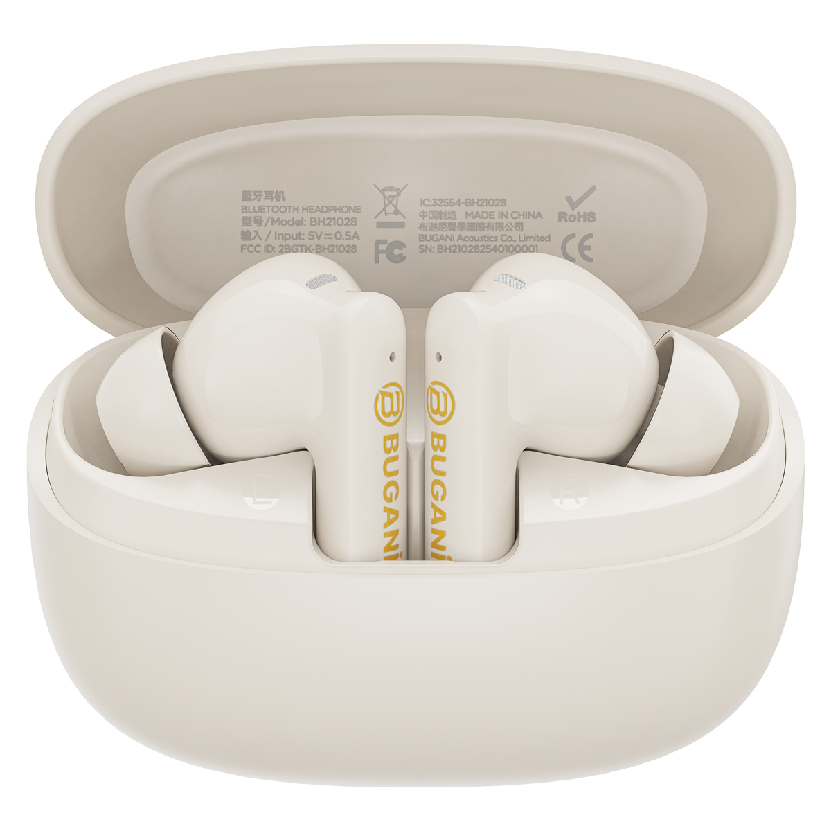 Bugani FreeBuds B20 Wireless Earbuds (Advanced ANC) in Creamy white - Bugani South Africa