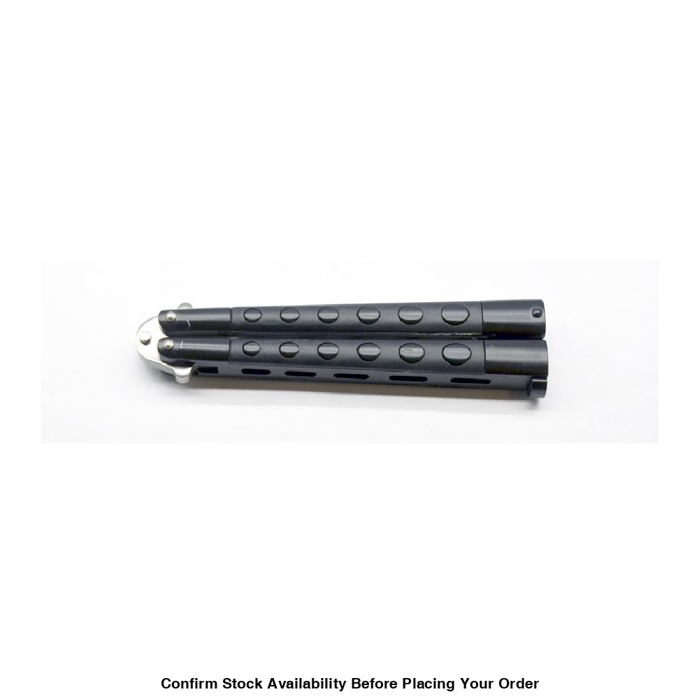 Butterfly knife black handle- 7127P - Guards On Duty Shop