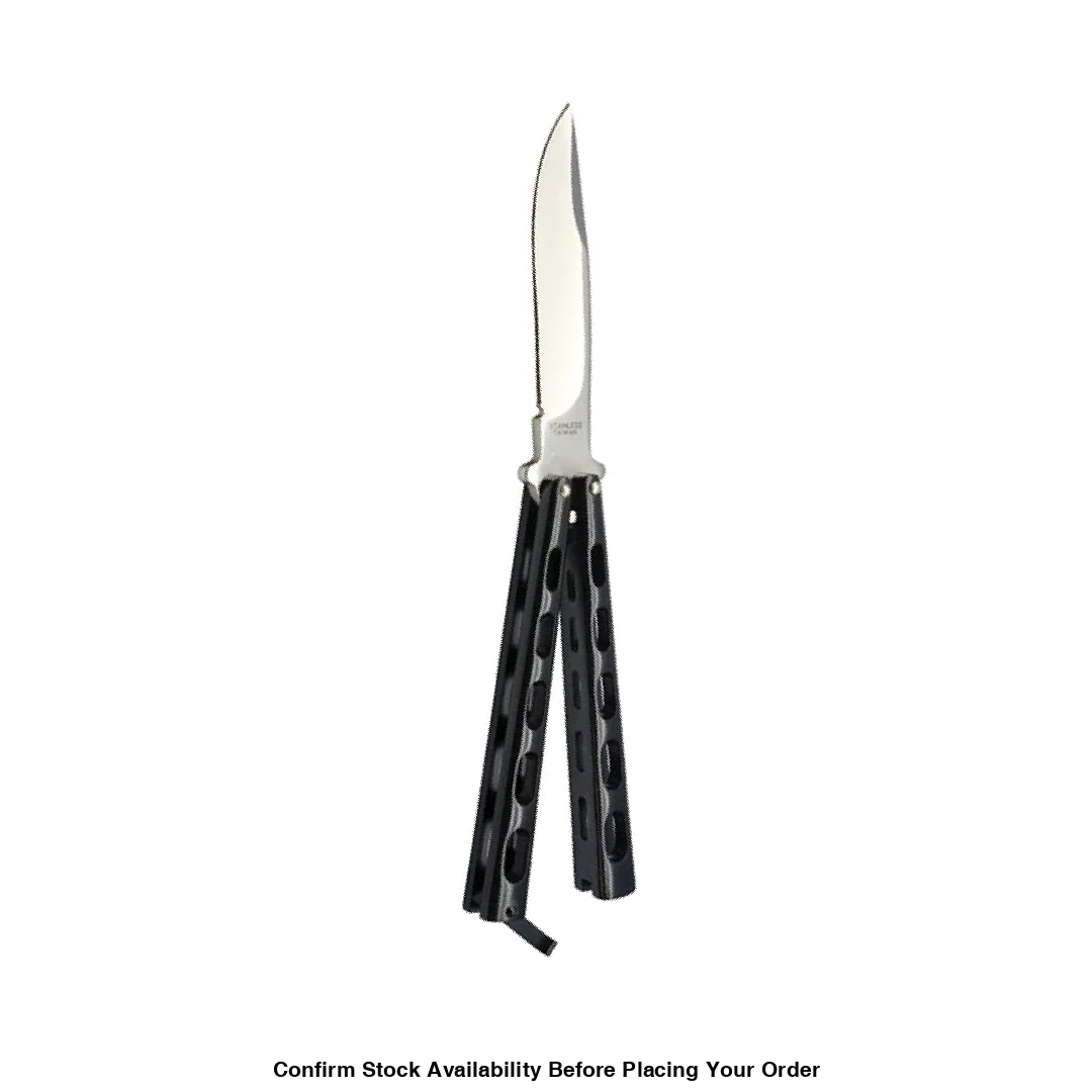 Butterfly knife matte black skeletonized handle - Guards On Duty Shop